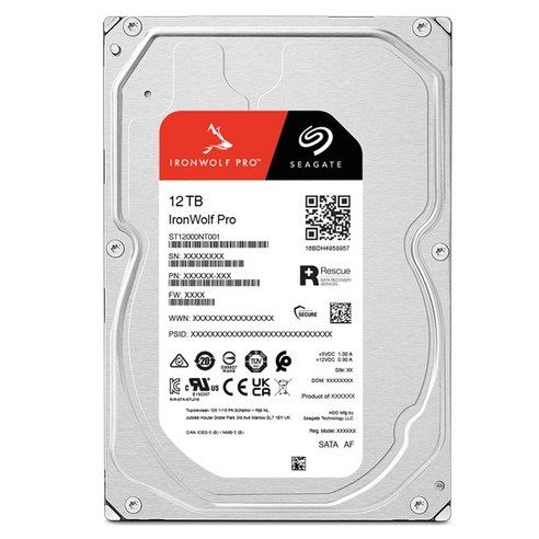 씨게이트 IronWolf Pro HDD, ST12000NT001, 12288GB
