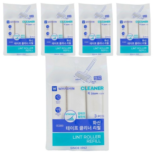 화신 테이프클리너 리필 16cm 3p, 5개