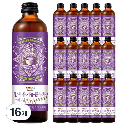 탐사 유기농 콤부차 오리지널, 315ml, 16개