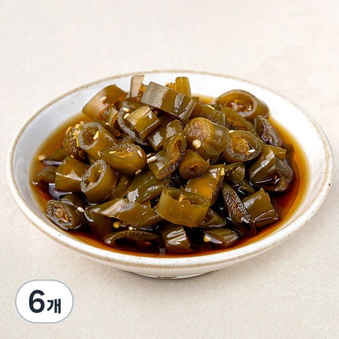 행복찬미 초록들 고추 간장절임, 300g, 6개