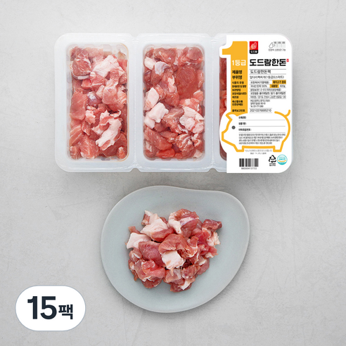 도드람한돈 돼지 앞다리 스마트팩 1등급 찌개용 (냉장), 200g, 15팩