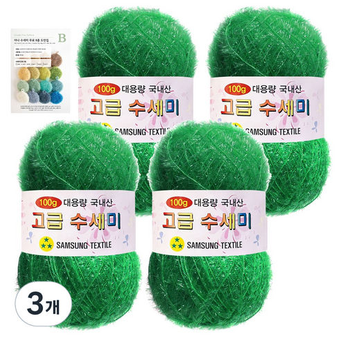 야나 대용량 수세미 100g x 4p + C 인쇄도안 8종 세트, 119 그린, 3개