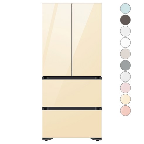 [색상선택형] 삼성전자 비스포크 김치플러스 490L 4도어 김치냉장고 방문설치, RQ49C94R1AP, 글램 화이트
