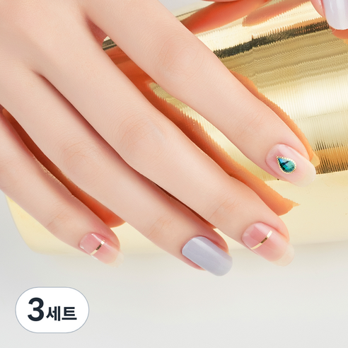 넬로 팔레트 젤 네일 스티커, 레인드롭, 3세트