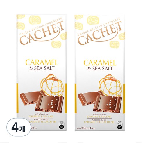 KimsChocolates 까쉐 카라멜 앤 씨솔트 초콜릿, 100g, 4개