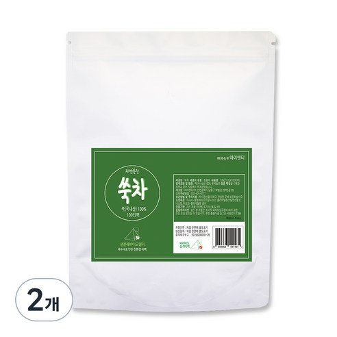 아이앤티 자연한잔 쑥차 대용량 삼각티백, 1.2g, 100개입, 2개