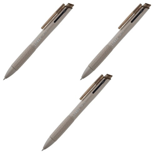 롭다 3색 볼펜 0.38mm, MUD GREY, 3개