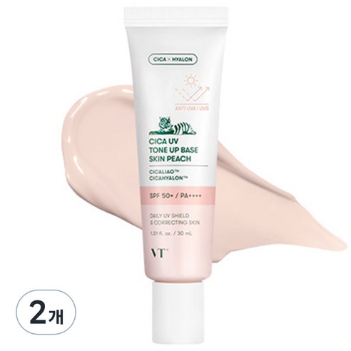 VT 시카 유브이 톤업 베이스 30ml, 스킨피치, 2개