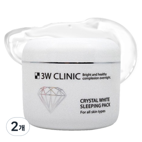 3W클리닉 크리스탈 화이트 슬리핑팩, 2개, 100ml