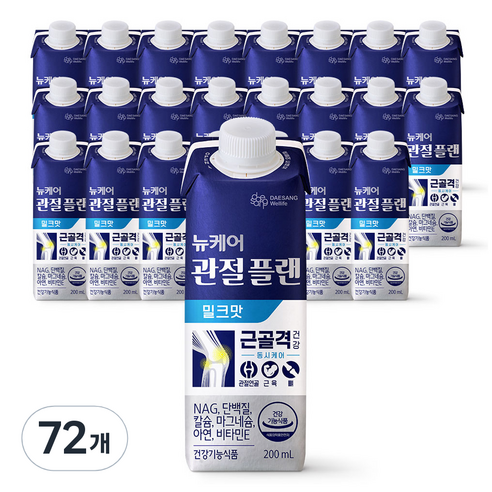 뉴케어 대상웰라이프 관절플랜 밀크맛, 200ml, 72개