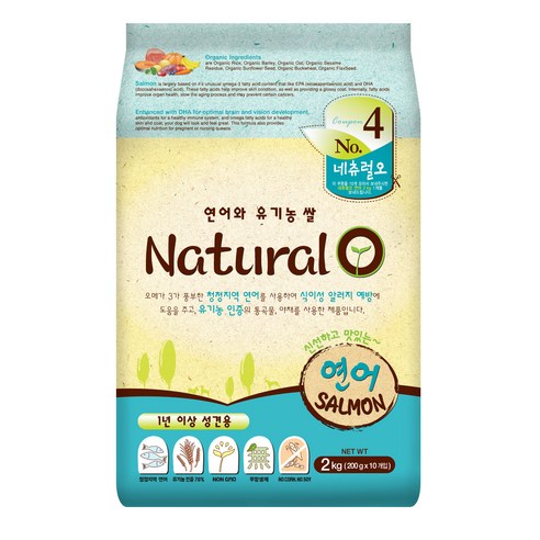 네츄럴오 소고기와 쌀 애견사료, 체력향상, 2kg, 1개