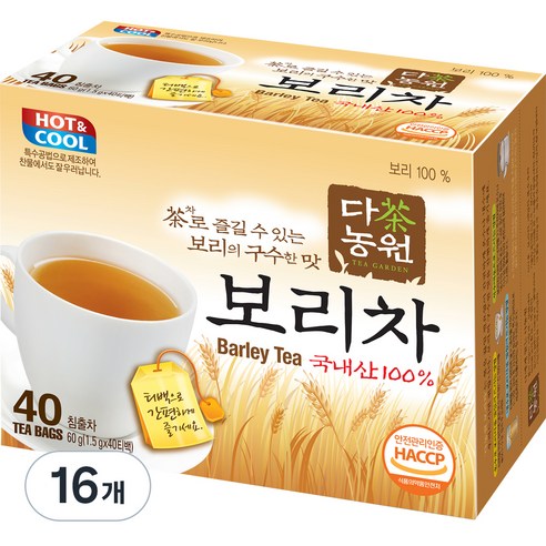 다농원 보리차 40p, 1.5g, 40개입, 16개