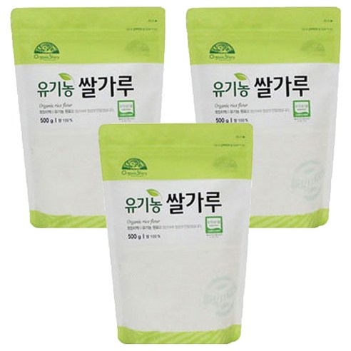 [오가닉스토리] 오가닉스토리 유기농 쌀가루, 500g, 3개