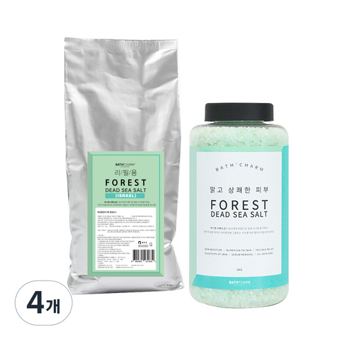 바스참 사해소금 포레스트 리필용, 1kg, 4개
