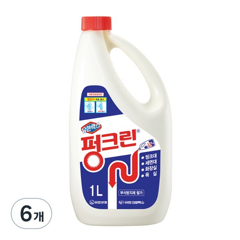 유한양행 펑크린 배수구 세정제, 1L, 6개