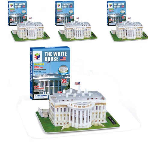 빅드림 백악관 3D 입체퍼즐 4p 세트, 35피스, 혼합색상