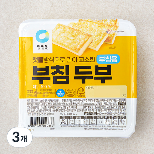 청정원 부침두부, 300g, 3개