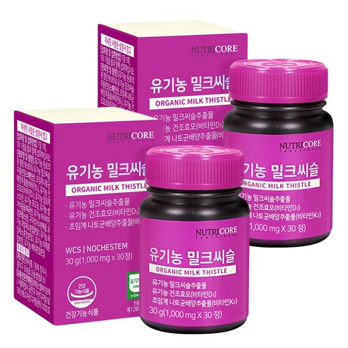 뉴트리코어 유기농 밀크씨슬 30g, 2개