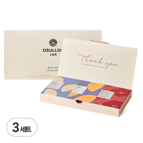 오설록 블루밍 데이, 삼다 꿀배티 3p + 피치 블랙티 3p + 제주 동백꽃티 3p, 3세트