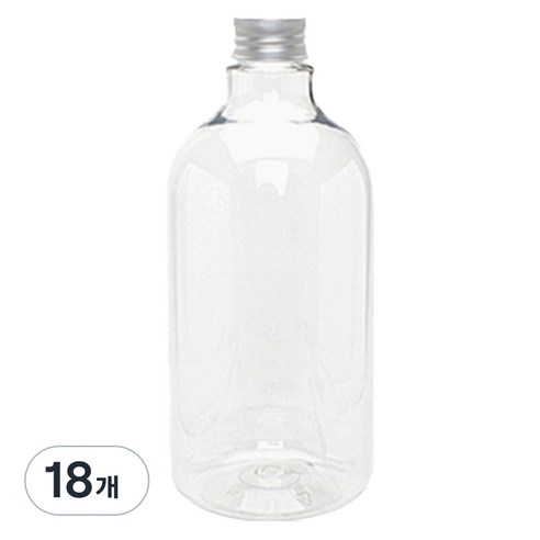 병도매닷컴 DN850투명 음료용기 알루미늄 실버캡, 850ml, 18개