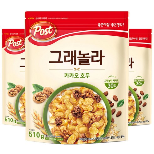포스트 동서 카카오 호두, 510g, 3개