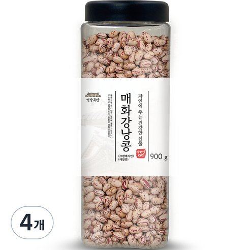 건강곡간 매화강낭콩 크랜베리빈 새알콩 통, 900g, 4개