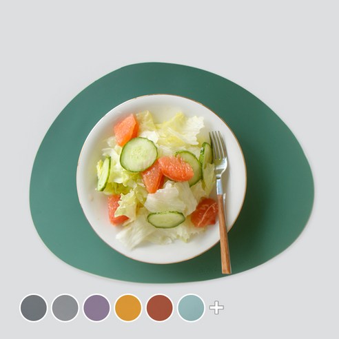 에이드엘 페블 실리콘 테이블매트 2p, 카키, 가로 350mm x 세로 270mm x 두께 1.2mm