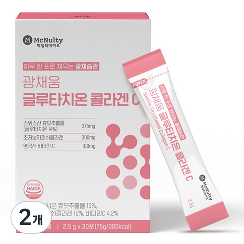 맥널티바이오 광채움 글루타치온 콜라겐 C 30p, 75g, 2개