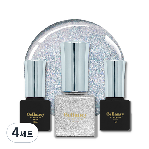 벨랑시 원스텝 젤네일 5ml + 젤네일 베이스 5ml + 젤네일 탑 5ml 세트, 4세트, 벨랑시 베이스 5ml+SN 33 홀로그램 파우더 5ml+벨랑시 탑 5ml