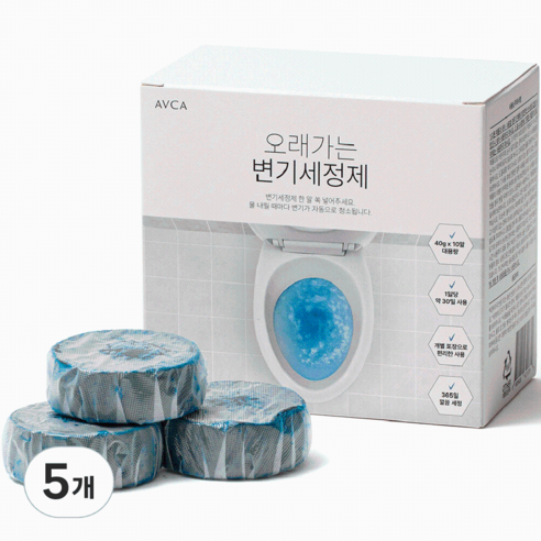아브카 오래가는 변기세정제 10p, 400g, 5개