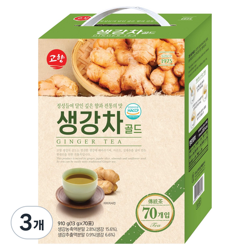 고향 생강차 골드, 13g, 3개, 70개입