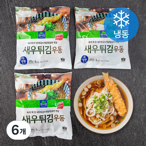 면사랑 새우튀김우동 1인분 (냉동), 305g, 6개