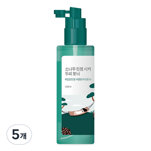 라운드랩 소나무 진정 시카 두피 헤어토닉, 100ml, 5개