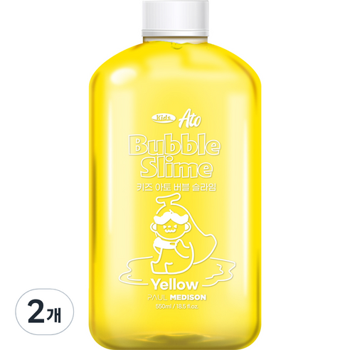 폴메디슨 대용량 키즈 아토 버블 슬라임 옐로우 옐로우, 2개, 550ml