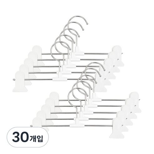 어반 베이직 논슬립 바지걸이, 화이트, 30개입