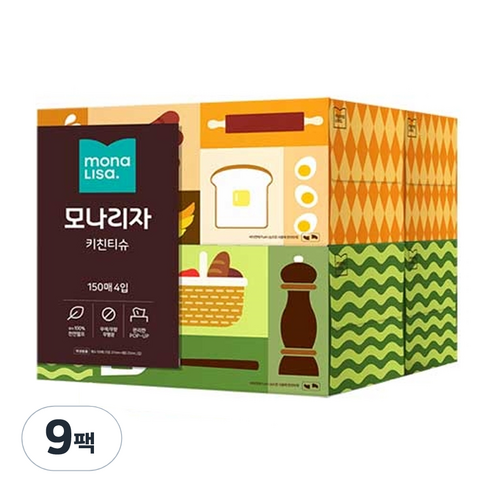 모나리자 키친티슈 150매, 36개
