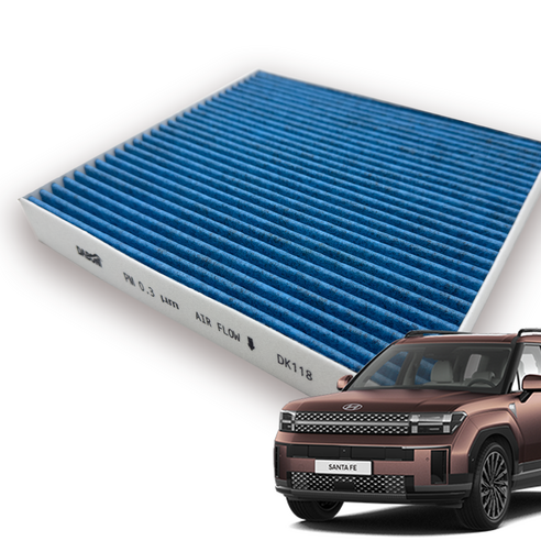 다보니 PM0.3 블루 활성탄 싼타페MX5 하이브리드 에어컨필터, 1개, DK118