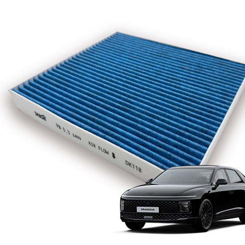다보니 PM0.3 블루 활성탄 그랜저GN7 하이브리드 에어컨필터, 1개, DK118