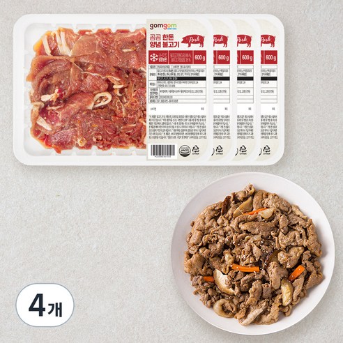곰곰 한돈 양념 불고기 (냉장), 600g, 4개