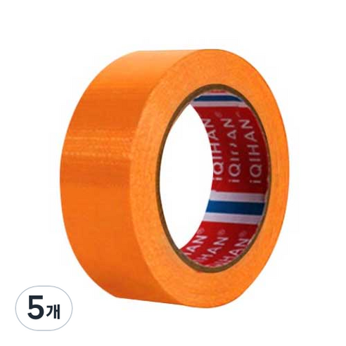 다다 고점도 강력 면 테이프 40mm x 50m, 진 오렌지, 5개