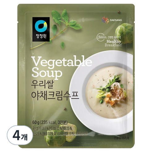 청정원 우리쌀 야채 수프, 60g, 4개