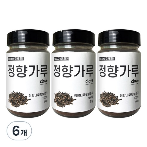 헬로우그린 정향 가루 통, 90g, 6개