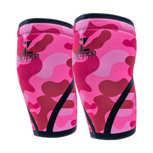 제로투히어로 네오프렌 헬스 무릎보호대 7mm PINK CAMO, 2개, 핑크 카모