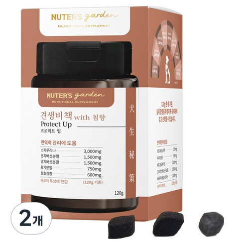 누터스가든 강이지 견생비책 프로텍트 업 120g, 면역력, 120정, 2개