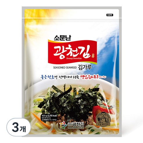광천김 소문난 김가루, 400g, 3개
