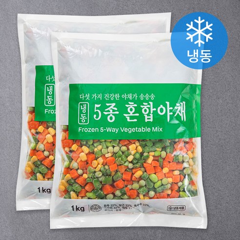 세미원 5종 혼합야채 (냉동), 1kg, 2팩