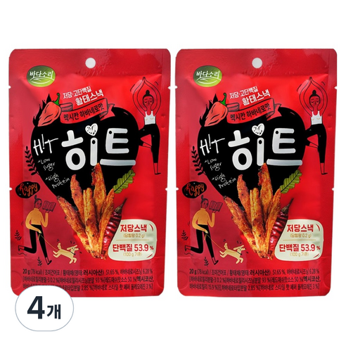 바다소리 저당 고단백질 황태스낵 히트 멕시칸 하바네로맛, 20g, 4개