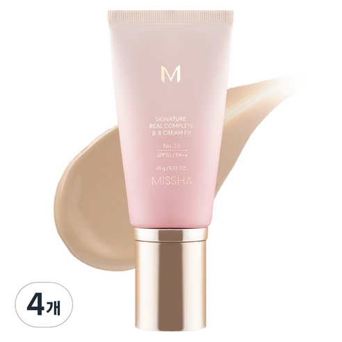미샤 M 시그너처 리얼 컴플릿 비비크림 EX SPF30 PA++, 23호 차분한 베이지, 45g, 4개
