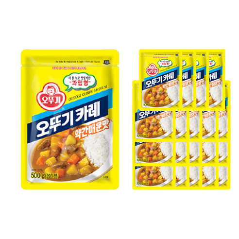 오뚜기 카레 약간매운맛, 500g, 20개