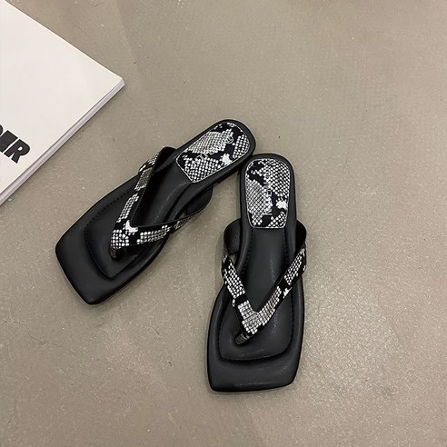 여성용 케리카 스퀘어 말랑 쪼리 슬리퍼